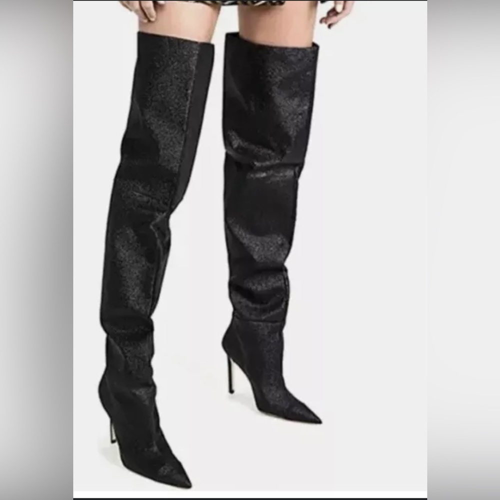 Good American thigh high slouchy boots